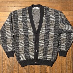VTG 90s Jantzen Wool Grey Heavy Cardigan M